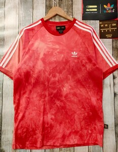 完売品 adidas×PHARRELL WILLIAMS タイダイTシャツ アディダス 赤 トレフォイル 半袖Tシャツ XL O