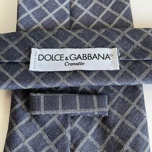 Dolce & Gabbana(ドルチェ&ガッバーナ)ドルガバグレー格子柄デザインネクタイ