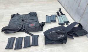 World Dive ウエイトベスト TUSA ウェイトベルト 2点 まとめて ウェイト 500g×8 スキューバダイビング 重器材 ワールドダイブ 即日発送