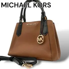 MICHAEL KORS 2way ハンドバッグ レザー ブラウン シボ革