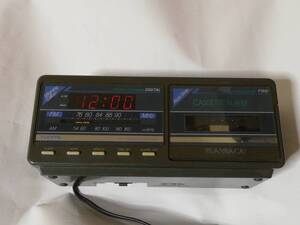 【中古美品】ラジカセ　船井電機 ELECTRONIC CLOCK CASSETTE PLAYER CR-10D FUNPAL インテリア コレクション 昭和レトロ