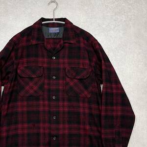 PENDLETON ペンドルトン ヴィンテージ 60s Board Shirt ボード シャツ ウール チェック レッド系 ブラック 赤黒 M