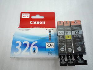 ⑤【新品】4本セット Canon キヤノン 純正インクカートリッジ 純正 インク 326 BCI-326C/326Y/326BK/325PGBK インク 未使用 