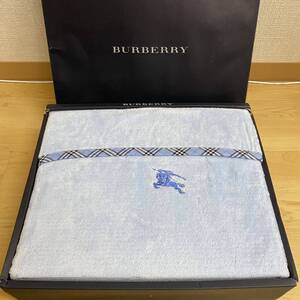 BURBERRY バーバリー コットン　ボアシーツ　ブルー　ホースマーク刺　no.121