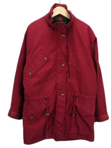 エディーバウアー EDDIE BAUER 90s 黒タグ ビンテージ マウンテンパーカー アウトドア ツイル ウール S/P 赤 レッド レディース