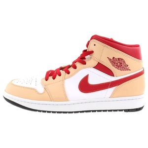 NIKE ナイキ AIR JORDAN1 MID SE エアジョーダン1 ミッドカットスニーカー ベージュ/レッド US12/30.0cm 554724-201