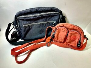 KIPLING 　キプリング　ショルダーバッグ　2点　グレー　ピンク系色　