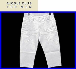 新作春夏★44(78cm)★\16500〓NICOLE CLUB FOR MEN ニコル〓ガムストレッチヘリンボン　クロップドパンツ