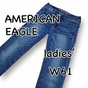 アメリカンイーグル JEGGING SUPER STRETCH US00 ウエスト61cm Sサイズ used加工 レディース ジーンズ デニム M1874