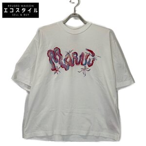 MARNI マルニ 23年製 ホワイト コットン ロゴ モックネックTシャツ ホワイト 44 トップス コットン メンズ 中古