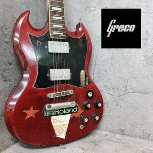 ②Greco グレコ エレキギター レッド ボルドー系