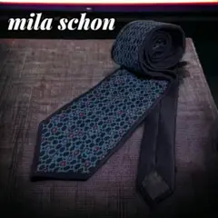 美品【mila schon】メンズ　ネクタイ　オールシルク　小紋総柄　イタリア製