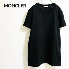 MONCLER モンクレール Tシャツ 黒 半袖 ロゴワッペン コットン L