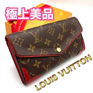 LOUIS VUITTON ルイヴィトン モノグラム レティーロ レッド 長財布 二つ折り財布 I80