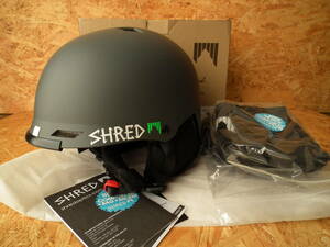 SHRED(シュレッド) ヘルメット HALF BRAIN YARDSALE GRAY/GREEN Mサイズ(52-55) ASIAN FIT DHEHABF11S (スノーボード スキー)