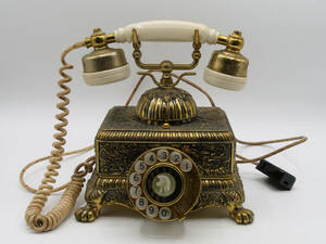 【ジャンク】ナカヨ通信機 ダイヤル式電話 電話機 シーザー NA480-A1-G / レトロ アンティーク ヴィンテージ