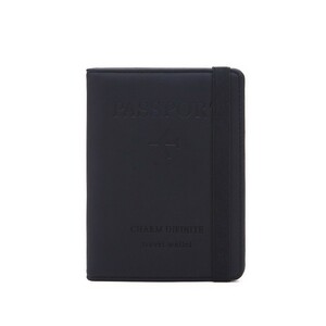 パスポートケース パスポートホルダー カード 収納 パスポート チケット 入れ 旅行 シンプル コンパクト ブラック