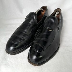 USA製 Allen Edmonds レザー スリッポン シューズ 9D Saratoga 27cm ブラック 黒 ローファー 革靴 アレンエドモンズ 80s 90s ビンテージ