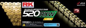 在庫有当日発送　アールケー・ジャパン RKチェーン GV520RXW-120 ED.GOLD ゴールド