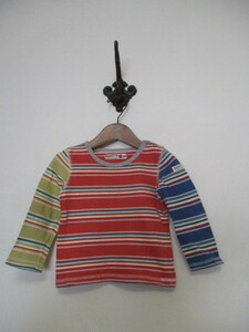 BIQUETTEマルチボーダー長袖Tシャツ サイズ90（USED)50721②