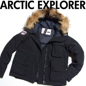 ARCTIC EXPLORER アークティックエクスプローラー SPECNEZ スペツナズ ファー ダウン ジャケット LL XL 黒 ブラック レディース