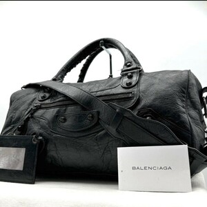 美品☆ BALENCIAGA バレンシアガ 2way シティバッグ ブラック 黒 ハンドバッグ ショルダーバッグ ツィギー レザー 本革 クラシック