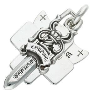 クロムハーツ Chrome Hearts 3TRINKETS/スリートリンケッツペンダント シルバーネックレストップ 中古 GZ11