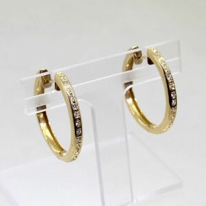 ◎中古美品◎１８金　ダイヤ　計0.29ct　ピアス