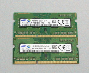 ☆SAMSUNG　メモリー 4GB×２枚/PC3L-12800S[927]