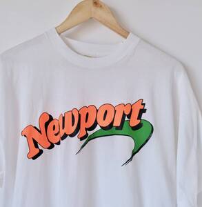 90s【 Newport 】ニューポート プロモーション プリント Tシャツ / ホワイト 白 / XL / ビンテージ タバコ 企業 古着