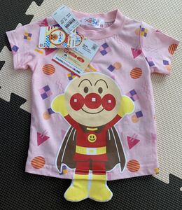 新品 タグ付き 綿100 アンパンマン 70cm 半袖 Tシャツ 女児 ベビー　乳児　幼児 バンダイ ベビラボ さわるとカシャカシャ