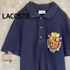 【レア】LACOSTE 半袖 ポロシャツ 古着 ワッペン レディース