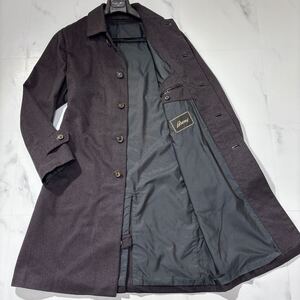 定価130万!!!繊維の宝石!!!【ブリオーニ BRIONI】極上の最高峰カシミヤ100%!!! 羊革ラムレザー◎ 豪華シルク100% ステンカラーコート 48 L