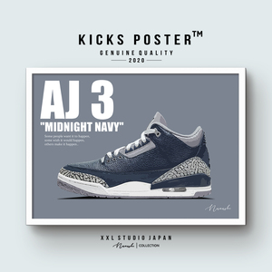 AJ3 エアジョーダン3 ミッドナイトネイビー キックスポスター 送料無料 AJ3-23