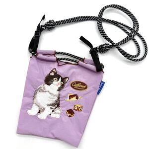 人気 Ball&Chain caffarel ボールアンドチェーン カファレル バッグ 猫 ネコ ねこ ショルダー cat コラボ スマホ 刺繍 散歩 ラベンダー