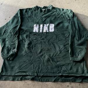 OLD NIKE スウェット グリーン ロゴ　白タグ アメリカ 古着 vintage ナイキ ビッグロゴ　BIG 3XL USA ビンテージ