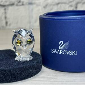 ●【YH-0696】未使用保管品 SWAROVSKI スワロフスキーフクロウ 置物 クリスタル 鳥 インテリア フィギュリン 小物【レタパプラス可】