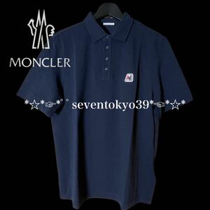 新入荷 本物 新品 53513225 MONCLER モンクレール/サイズL 大人気 ワンポイント コットン鹿の子 半袖ポロシャツ