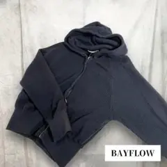 【BAYFLOW】ジップアップパーカー（F）ブラック コットン