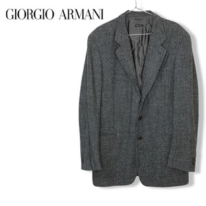 ★ジョルジオアルマーニ GIORGIO ARMANI★メンズ 3B シングル 総裏 ウール×ナイロン テーラード ジャケット グレー size 52 管:C:04