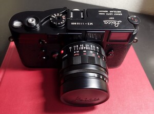 高橋後塗り　LeicaライカM3ブラックペイント+50mm f1.4ブラックペイント (高橋特別なLシールmarkがある)