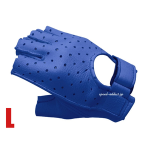 CHURCHILL GLOVE PUNCHING FINGERLESS OTA ELECTRIC BLUE L/チャーチルグローブパンチングフィンガーレス青ブルー穴付き穴あき指切りusa製