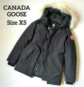 1円～ 美品 CANADA GOOSE カナダグース JASPER ジャスパー ダウンジャケット ブラック XS ファー 3436JM