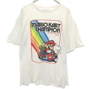 マリオカート 半袖 Tシャツ XL 白系 MARIOKART マリオレーサー レース メンズ