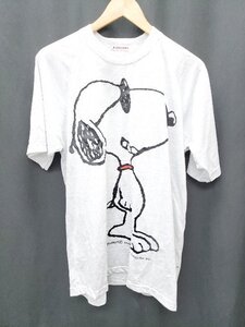 ◇ ⊂ PEANUTS スヌーピー イラスト 半袖 Tシャツ カットソー サイズF グレー レディース P