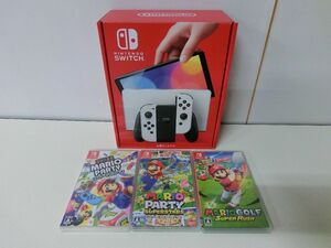 Nintendo Switch 本体 有機ELモデル 白 本体+ソフト3本セット ※マリオパーティ・マリオゴルフ