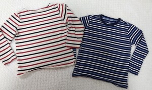 ボーダー Tシャツ　無印良品　ユニクロ　キッズ120 厚め　保育園に　男女兼用