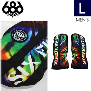 ●23-24 686 TEAM MERINO MITTEN カラー:GRATEFUL DEAD BLACK TIE DYE Lサイズ シックスエイトシックス スキー スノーボード