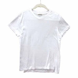 オーラリー AURALEE Tシャツ カットソー クルーネック 半袖 1 S 白 ホワイト /YK ■GY19 レディース