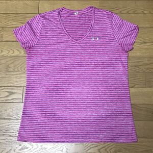 UNDER ARMOUR WOMEN’S SHORT SLEEVE T-SHIRTS size-MD(着丈65身幅51) 中古(美品) 送料無料 NCNR